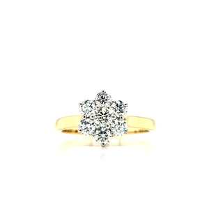 
                
                    Load image into Gallery viewer, 18ct &amp;amp; Platinum Vintage Style Diamond Daisy Cluster - 0.78ct
                
            