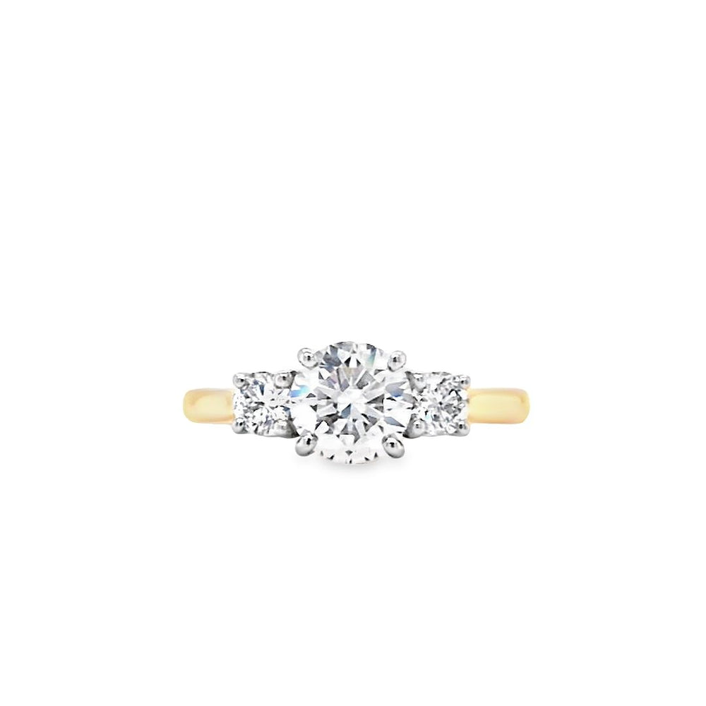 18ct & Platinum Three Stone Lab Grown Diamond Engagement Ring- 1.33ct