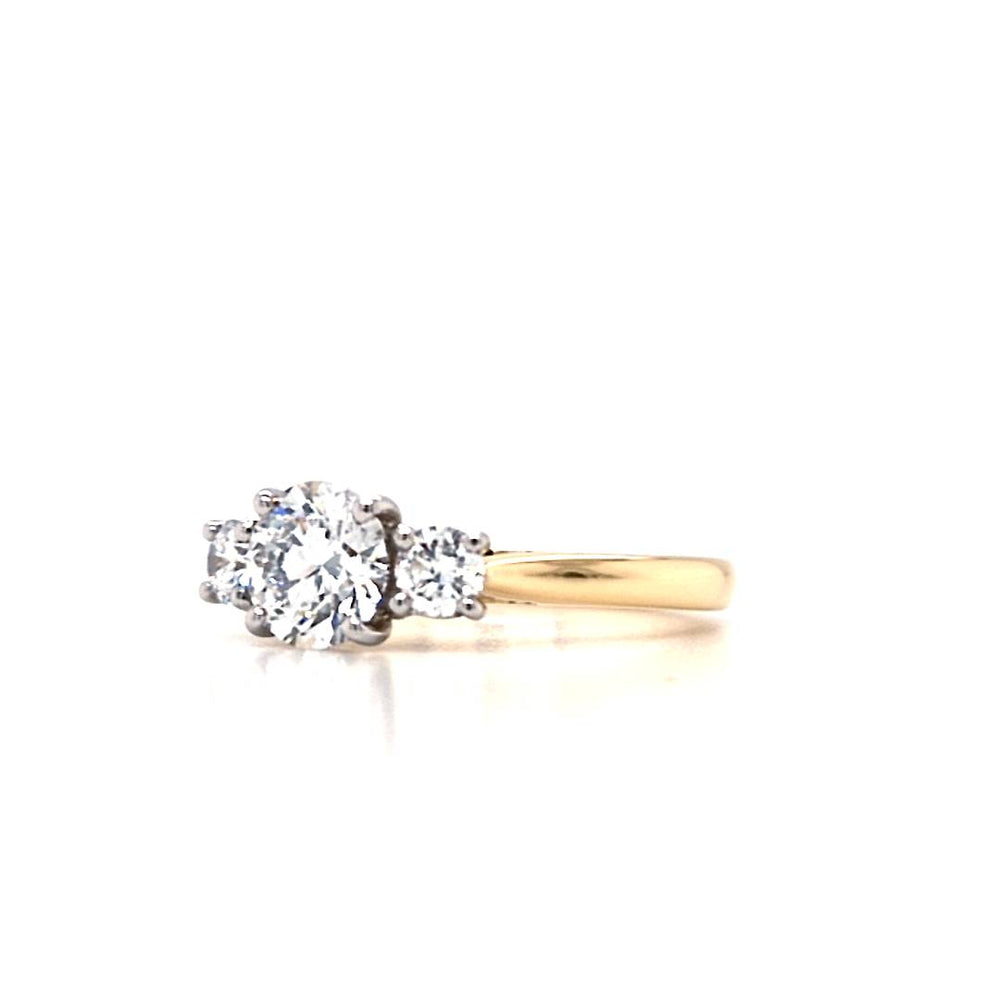 18ct & Platinum Three Stone Lab Grown Diamond Engagement Ring- 1.31ct