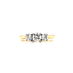 18ct Gold & Platinum Three Stone Diamond Engagement Ring- 0.76ct