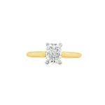 18ct Gold & Platinum Elongated Cushion-cut Solitaire Diamond Engagement Ring- 1.00ct