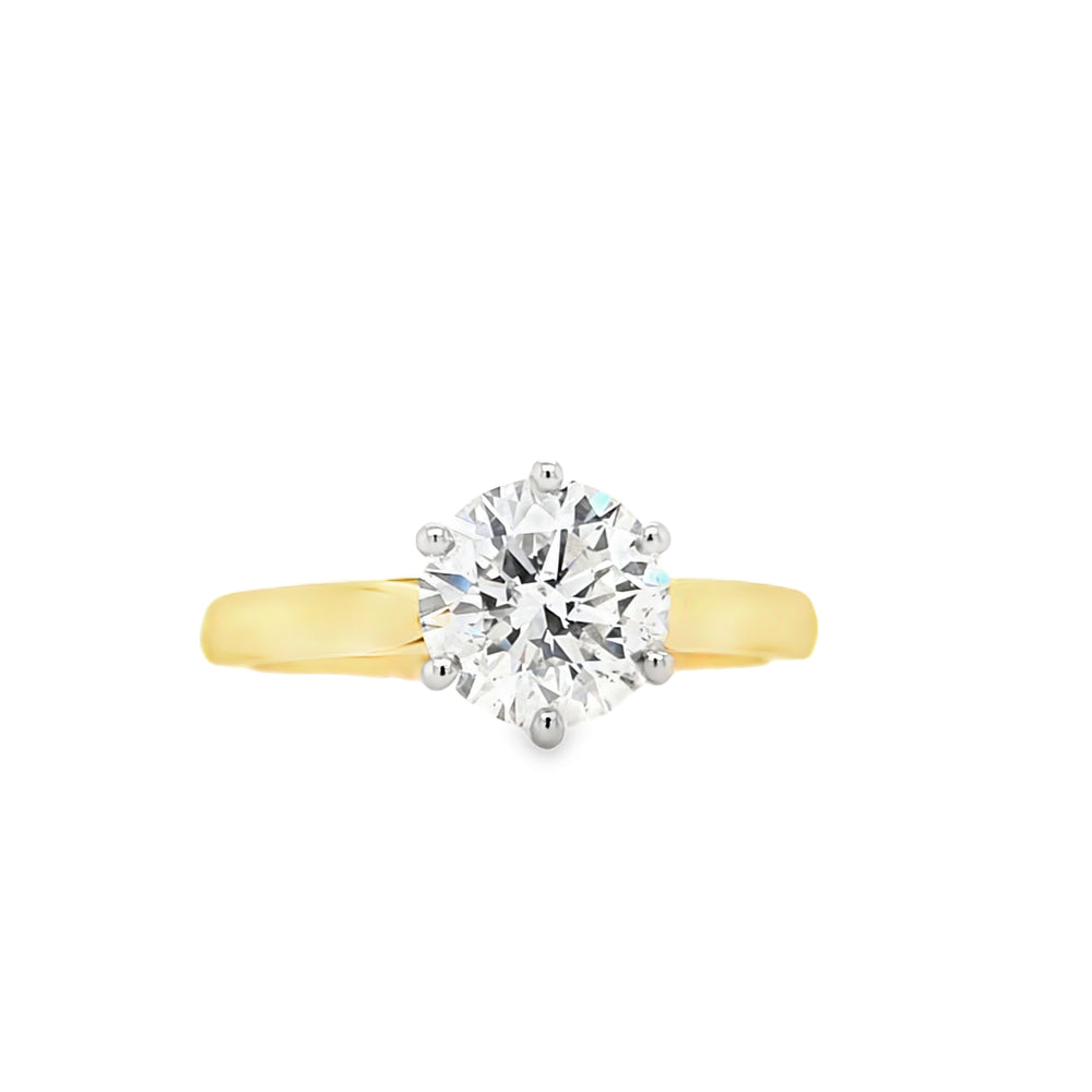 18ct & Platinum Solitaire Diamond Engagement Ring - 1.50ct