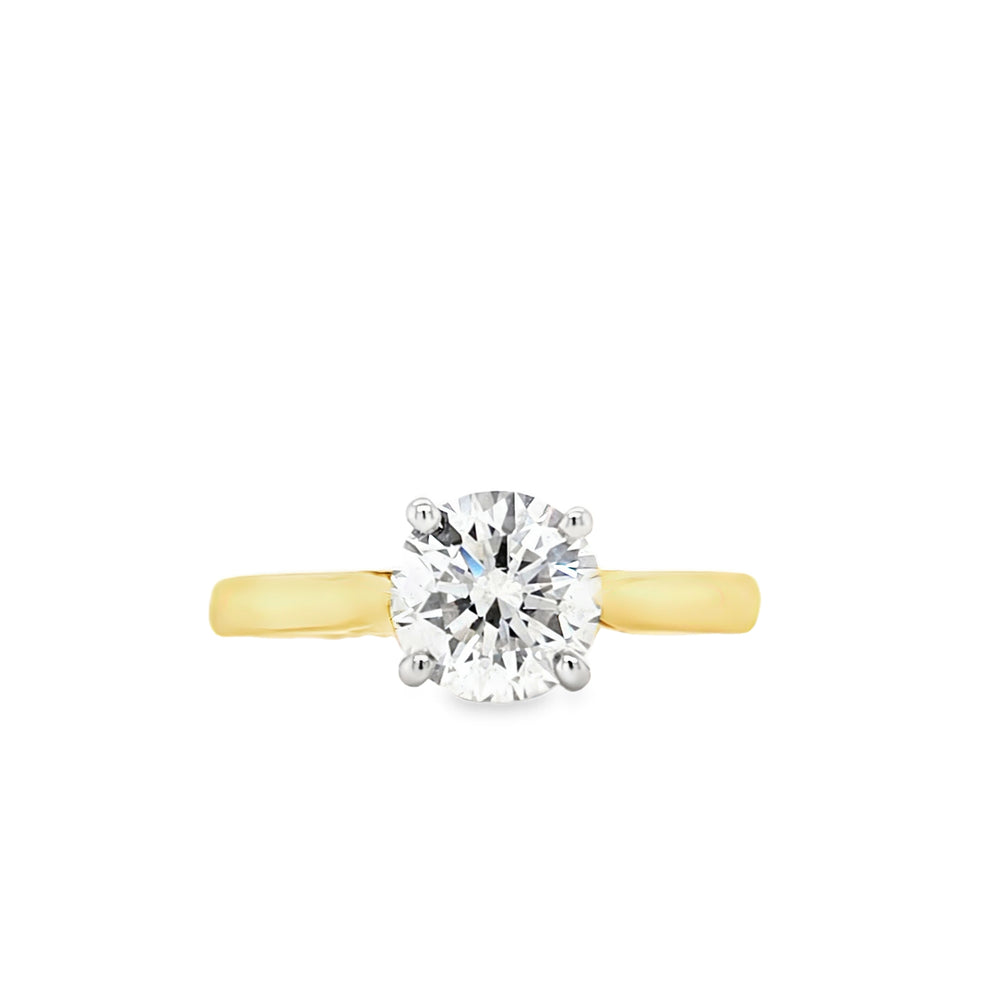 18ct Gold & Platinum Solitaire Diamond Engagement Ring- 1.20ct