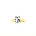 18ct & Platinum Lab Grown Oval Diamond Solitaire Engagement Ring- 1.55ct