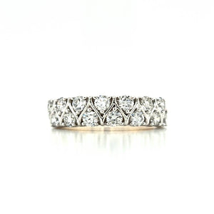18ct & Platinum Double Row Diamond Eternity Ring- 1.08ct