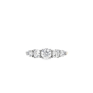 18ct & Platinum Graduating Five Stone Diamond Ring - 0.79ct