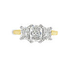 18ct & Platinum Radiant-cut Three Stone Diamond Engagement Ring- 1.81ct D Colour