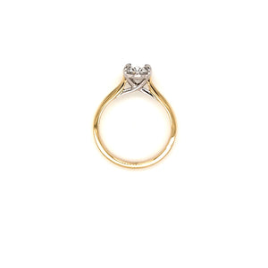 18ct & Platinum Oval Lab Grown Diamond Solitaire Engagement Ring- 1.52ct