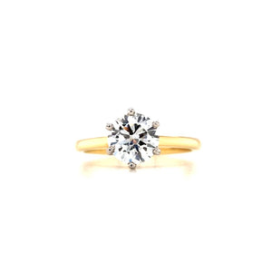 18ct & Plat Lab Grown Solitaire Diamond Ring- 1.22ct