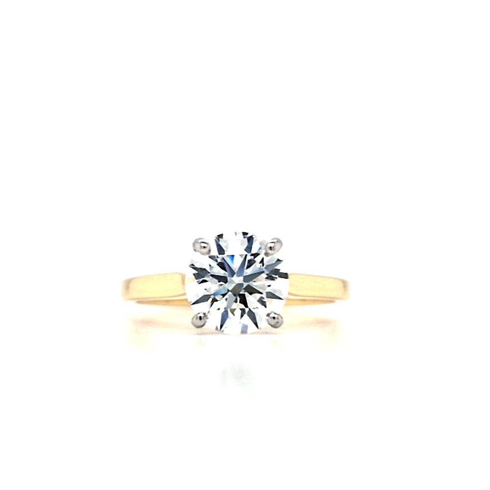 18ct & Plat Lab Grown Solitaire Diamond Ring- 1.70ct