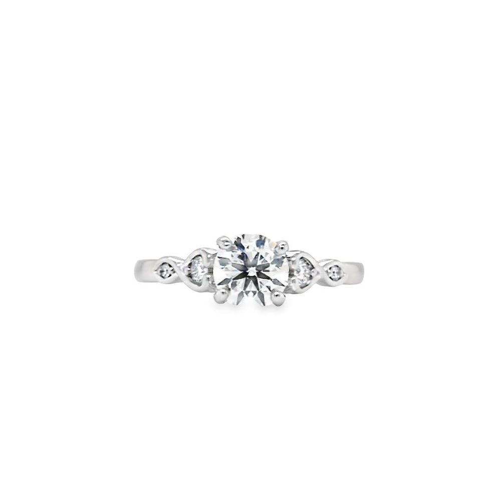 Platinum Lab Grown Diamond Engagement Ring with Diamond Shoulders- 0.80ct
