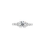 Platinum Lab Grown Diamond Engagement Ring with Diamond Shoulders- 0.80ct