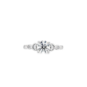 Platinum Lab Grown Diamond Engagement Ring with Diamond Shoulders- 0.80ct