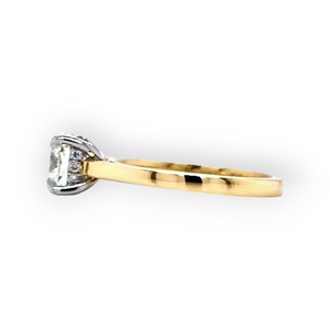 18ct & Platinum Diamond Solitaire Engagement Ring with Hidden Halo- 1.25ct