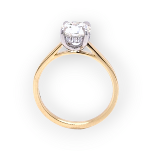 18ct & Platinum Diamond Solitaire Engagement Ring with Hidden Halo- 1.25ct