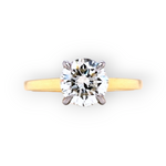 18ct & Platinum Diamond Solitaire Engagement Ring with Hidden Halo- 1.25ct
