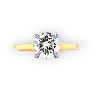18ct & Platinum Diamond Solitaire Engagement Ring with Hidden Halo- 1.25ct