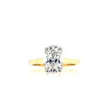 18ct & Plat Oval Lab Grown Diamond Solitaire Engagement Ring- 1.78ct