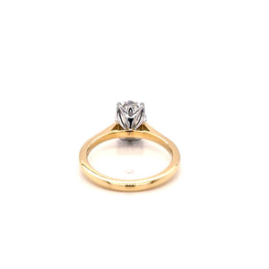 18ct & Plat Oval Lab Grown Diamond Solitaire Engagement Ring- 1.78ct