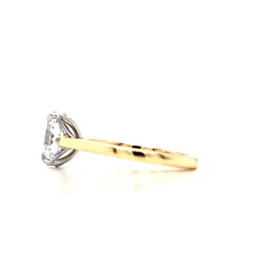 18ct & Plat Oval Lab Grown Diamond Solitaire Engagement Ring- 1.78ct