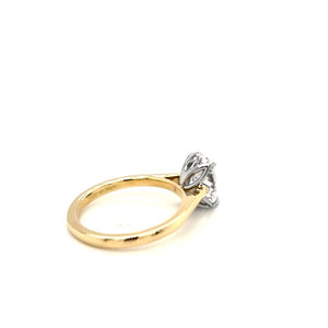 18ct & Plat Oval Lab Grown Diamond Solitaire Engagement Ring- 1.78ct