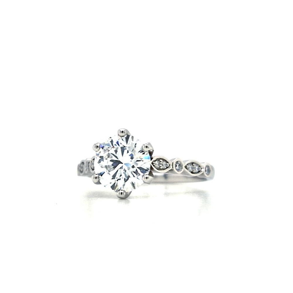 Platinum Lab Grown Diamond Engagement Ring with Diamond Shoulders- 1.59ct