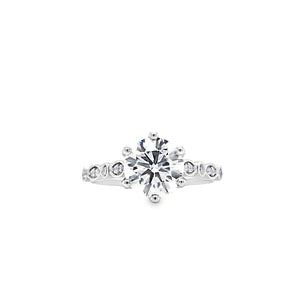 Platinum Lab Grown Diamond Engagement Ring with Diamond Shoulders- 1.59ct