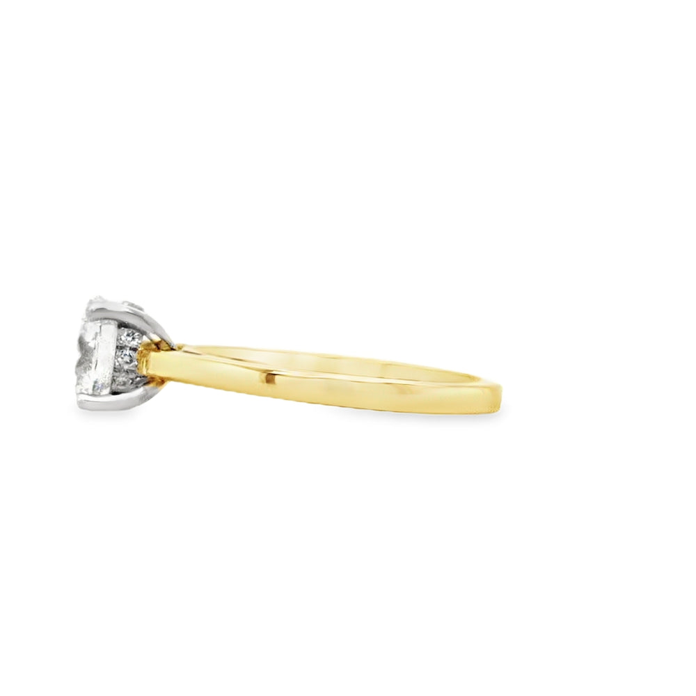 18ct & Platinum Lab Grown Diamond Solitaire Engagement Ring with Hidden Halo- 1.26ct