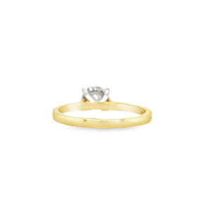 18ct & Platinum Lab Grown Diamond Solitaire Engagement Ring with Hidden Halo- 1.26ct