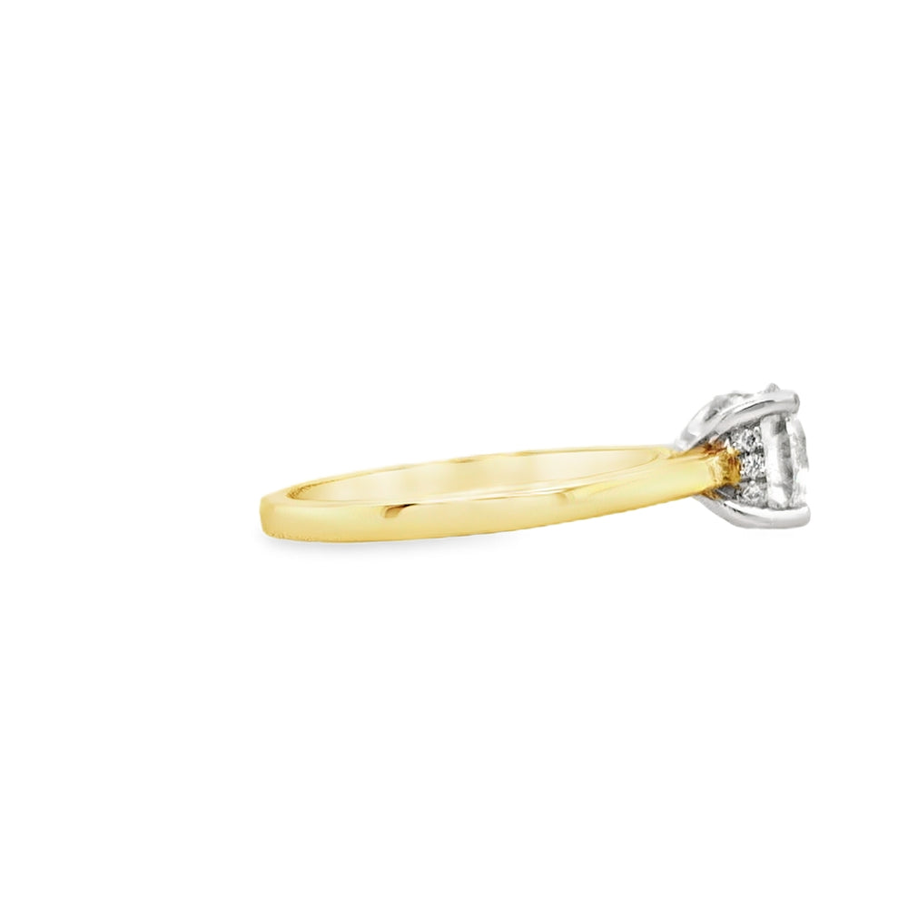 18ct & Platinum Lab Grown Diamond Solitaire Engagement Ring with Hidden Halo- 1.26ct
