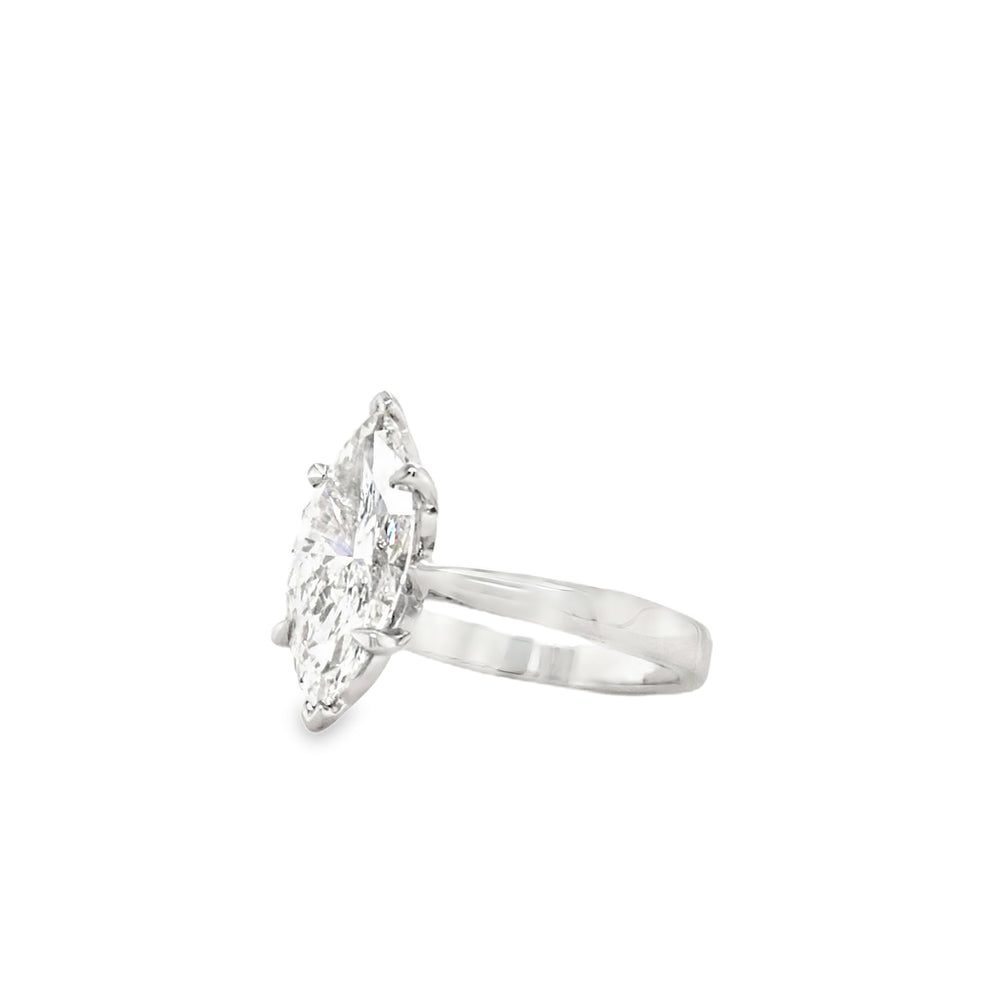 Platinum Marquise Cut Lab Grown Diamond Engagement Ring- 2.56ct