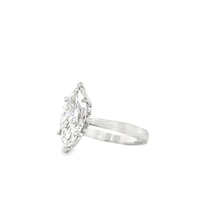 Platinum Marquise Cut Lab Grown Diamond Engagement Ring- 2.56ct