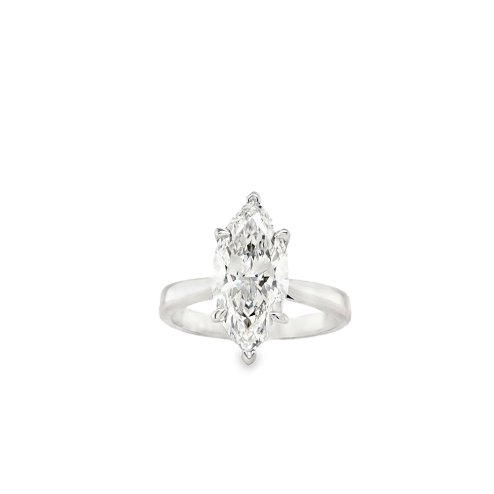 Platinum Marquise Cut Lab Grown Diamond Engagement Ring- 2.56ct