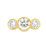 18ct Gold Bezel Set Three Stone Lab Grown Diamond Engagement Ring- 4.06ct