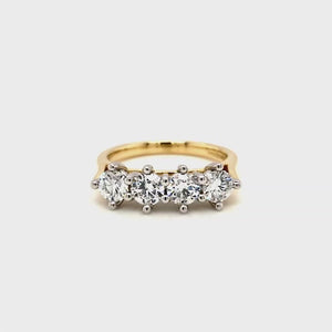 
                
                    Load and play video in Gallery viewer, 18ct &amp;amp; Platinum Four Stone Diamond Engagement Ring- 1.13ct
                
            