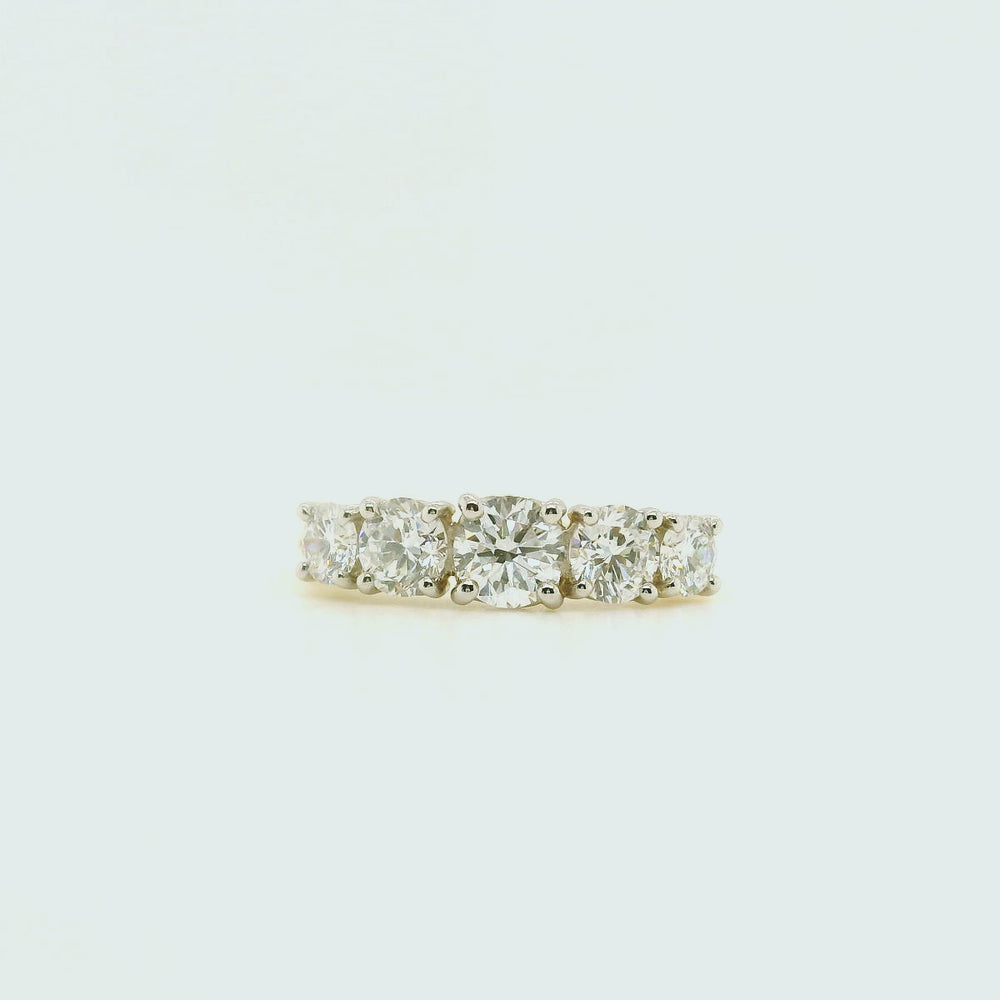 
                
                    Load and play video in Gallery viewer, 18ct Gold &amp;amp; Platinum Five Stone Lab Grown Diamond Ring- 1.53ct
                
            