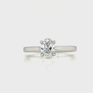 
                
                    Load and play video in Gallery viewer, Platinum Oval Lab Grown Diamond Engagement Ring - 0.59ct
                
            