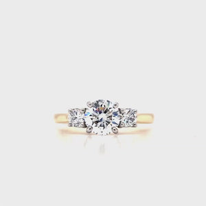 
                
                    Load and play video in Gallery viewer, 18ct &amp;amp; Platinum Three Stone Lab Grown Diamond Engagement Ring- 1.33ct
                
            
