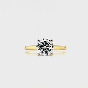 
                
                    Load and play video in Gallery viewer, 18ct &amp;amp; Platinum Lab Grown Diamond Solitaire Engagement Ring with Hidden Halo- 1.26ct
                
            