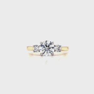 
                
                    Load and play video in Gallery viewer, 18ct &amp;amp; Platinum Three Stone Lab Grown Diamond Engagement Ring- 1.10ct
                
            