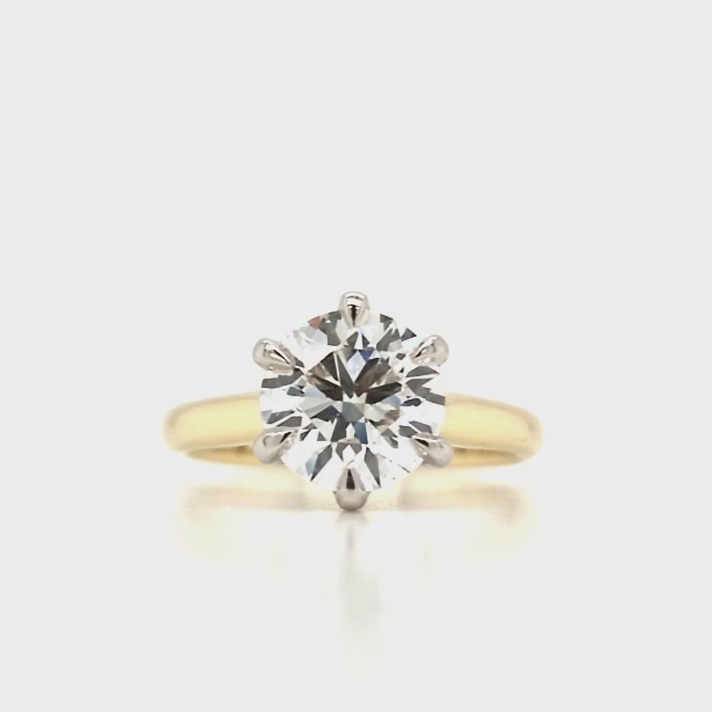 
                
                    Load and play video in Gallery viewer, 18ct &amp;amp; Platinum Lab Grown Solitaire Diamond Ring- 2.24ct
                
            