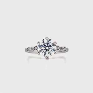 
                
                    Load and play video in Gallery viewer, Platinum Lab Grown Diamond Engagement Ring with Diamond Shoulders- 1.59ct
                
            