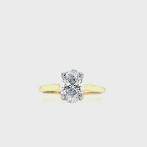 
                
                    Load and play video in Gallery viewer, 18ct &amp;amp; Platinum Oval Lab Grown Diamond Solitaire Engagement Ring- 1.19ct
                
            