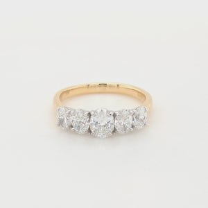 
                
                    Load and play video in Gallery viewer, 18ct Gold Five Stone Oval Diamond Ring- 1.53ct
                
            