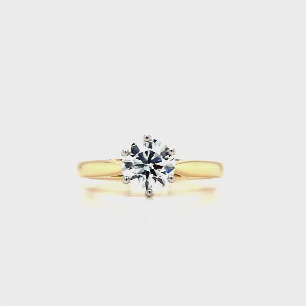 
                
                    Load and play video in Gallery viewer, 18ct &amp;amp; Platinum Solitaire Diamond Engagement Ring - 1.00ct
                
            