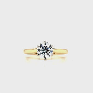 
                
                    Load and play video in Gallery viewer, 18ct &amp;amp; Platinum Solitaire Diamond Engagement Ring - 1.00ct
                
            