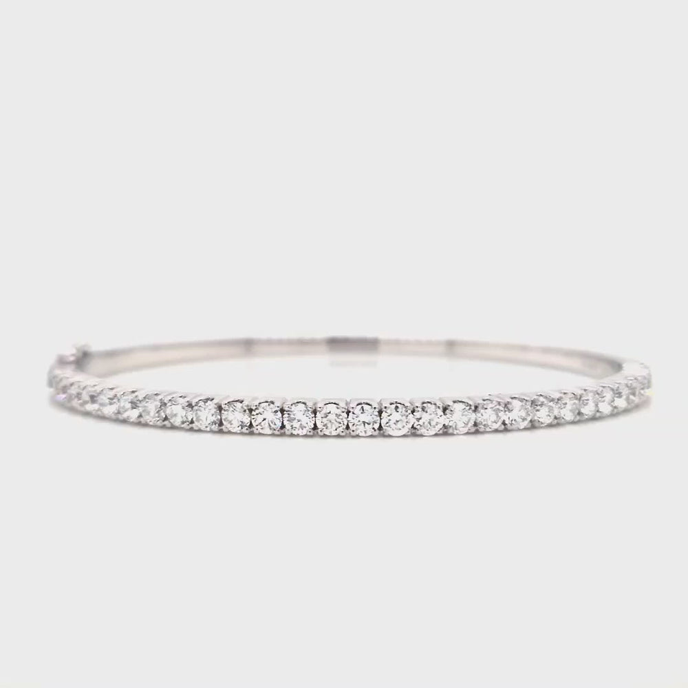 
                
                    Load and play video in Gallery viewer, 18ct White Gold Diamond Bangle- 2.56ct
                
            