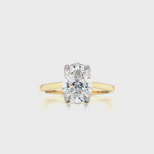
                
                    Load and play video in Gallery viewer, 18ct &amp;amp; Plat Oval Lab Grown Diamond Solitaire Engagement Ring- 2.01ct
                
            