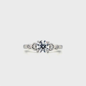 
                
                    Load and play video in Gallery viewer, Platinum Lab Grown Diamond Engagement Ring with Diamond Shoulders- 0.80ct
                
            