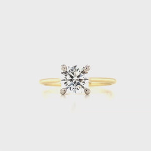 
                
                    Load and play video in Gallery viewer, 18ct &amp;amp; Platinum Cushion Cut Lab Grown Solitaire Diamond Engagement Ring - 1.22ct
                
            